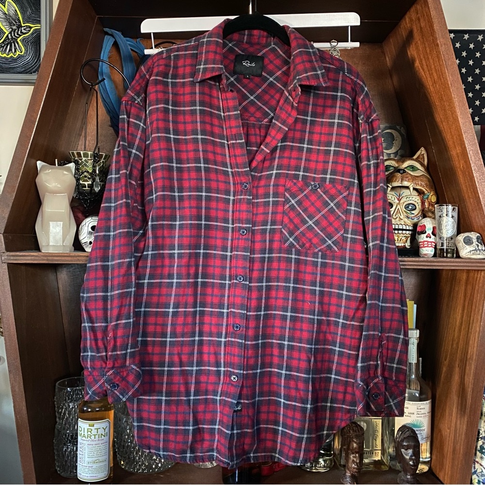 Rails Red Tartan Plaid Button Down Size Large - image 2